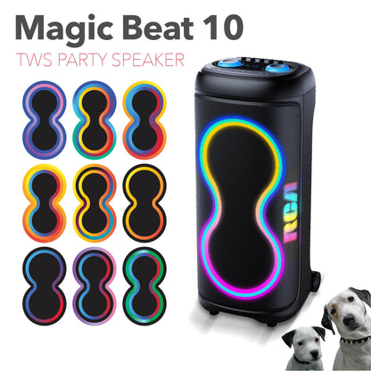 RCA BEAT-1010 Portable Bluetooth Speaker Wireless Karaoke Speaker with Mic & RGB Light