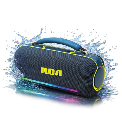 RCA BEAT-5 Portable Bluetooth Speaker 40W IPX5 Wireless Speaker with RGB Light