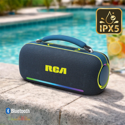 RCA BEAT-5 Portable Bluetooth Speaker 40W IPX5 Wireless Speaker with RGB Light