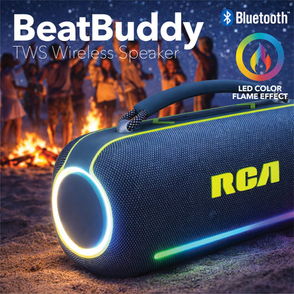 RCA BEAT-5 Portable Bluetooth Speaker 40W IPX5 Wireless Speaker with RGB Light