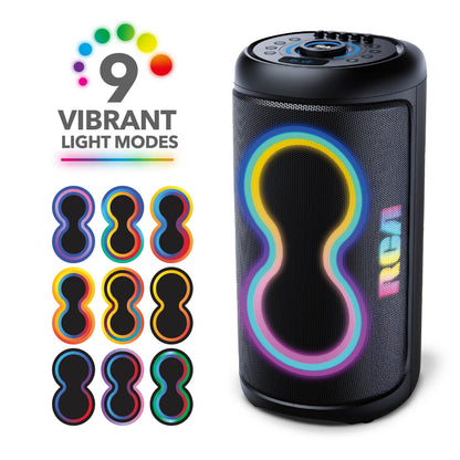 RCA BEAT-88 Portable Bluetooth Speaker Wireless Karaoke Speaker with Mic & RGB Light
