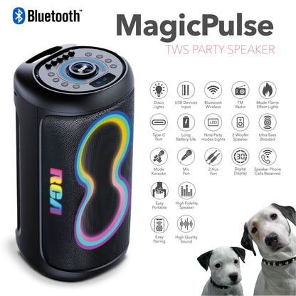 RCA BEAT-88 Portable Bluetooth Speaker Wireless Karaoke Speaker with Mic & RGB Light