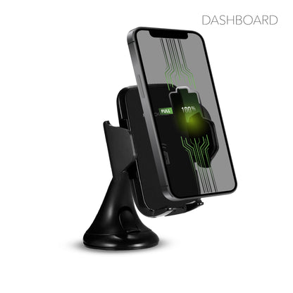 RCA 3-in-1 Wireless Car Charger & Phone Holder for Dashboard & Windshield