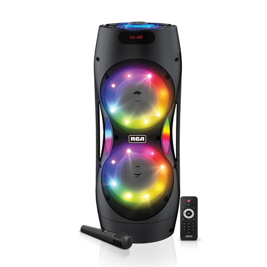 RCA Disco 206 RGB Wireless Party Speaker with LED Show Lights Effect, Bluetooth and Dual 6.5" Woofers