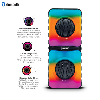 RCA Disco 204 Flame Effect Bluetooth Party Speaker with Dual 4" Woofers