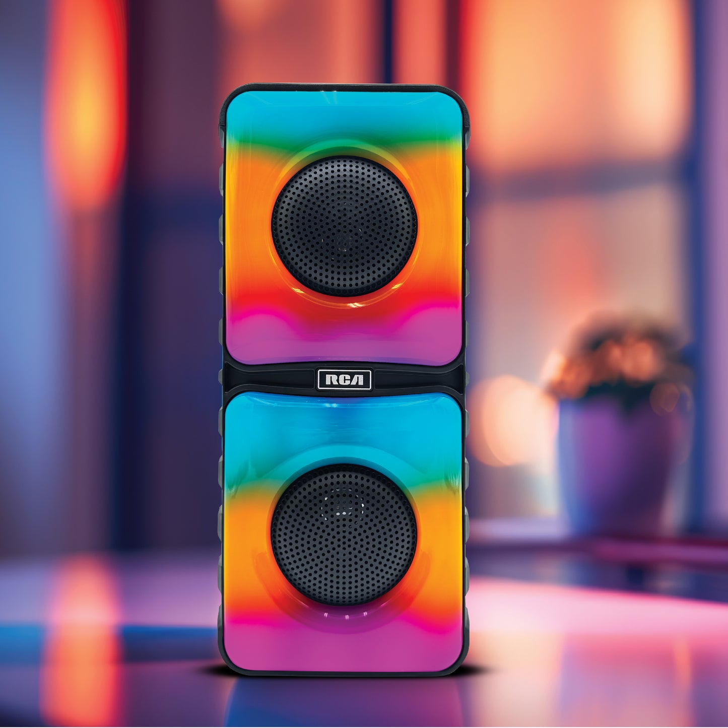 RCA Disco 204 Flame Effect Bluetooth Party Speaker with Dual 4" Woofers