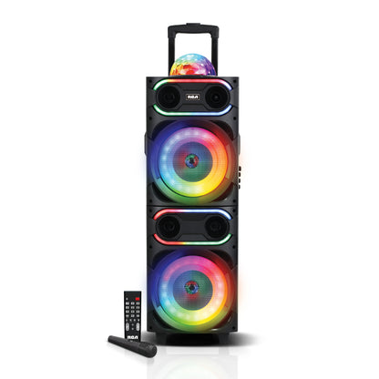 RCA Disco 208 Flame Effect Bluetooth Party Speaker with Dual 8" Woofers