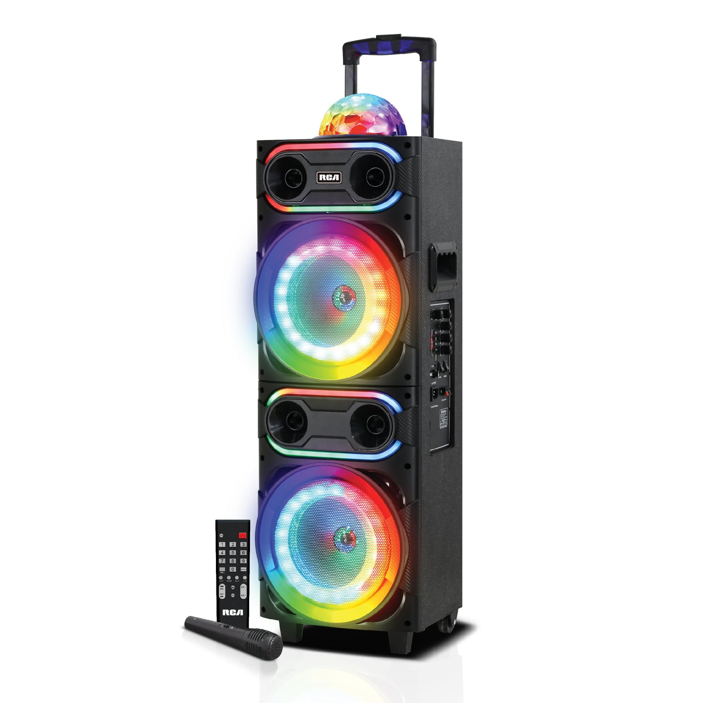 RCA Disco 208 Flame Effect Bluetooth Party Speaker with Dual 8" Woofers