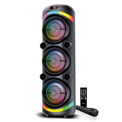 RCA FLEX-2108 Portable Bluetooth Speaker Wireless Karaoke Speaker with Mic & RGB Light