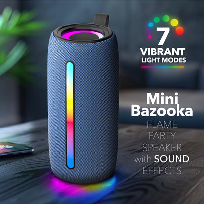 RCA FLEX-4 Mini Bazooka Flame Party Speaker with Sound Effects, 12H Playback Time, Bluetooth Version 5.1