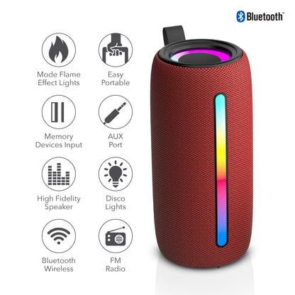 RCA FLEX-4 Mini Bazooka Flame Party Speaker with Sound Effects, 12H Playback Time, Bluetooth Version 5.1
