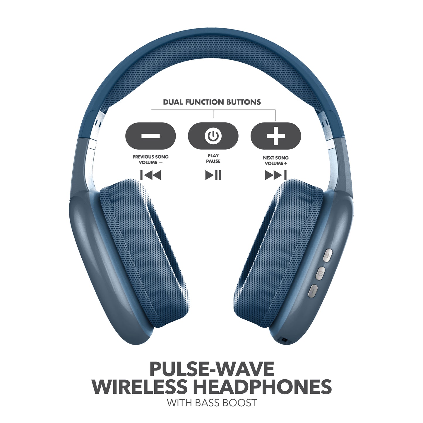 RCA Wave-56 Wireless Over-Ear Bluetooth Headphones, 40H Playtime, Hi-Res Audio