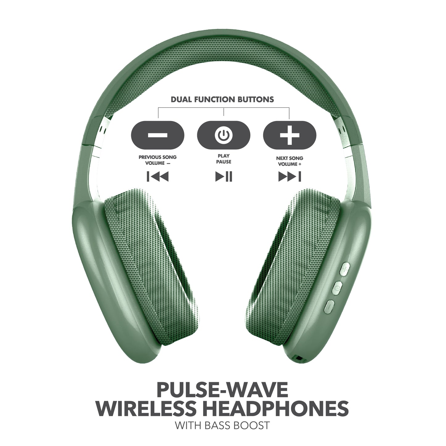 RCA Wave-56 Wireless Over-Ear Bluetooth Headphones, 40H Playtime, Hi-Res Audio