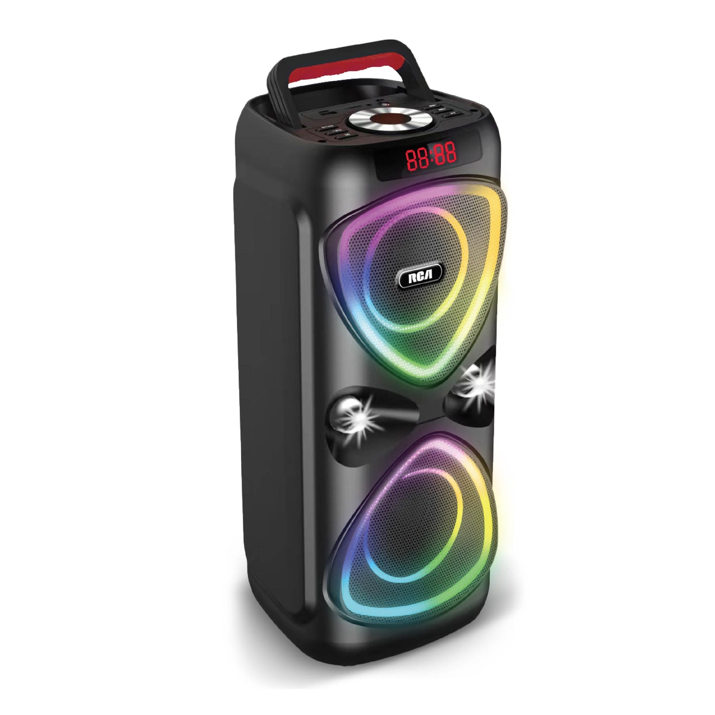 RCA FLAME-33 Portable Bluetooth Speaker Wireless Karaoke Speaker with RGB Light