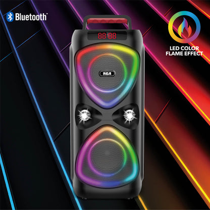 RCA FLAME-33 Portable Bluetooth Speaker Wireless Karaoke Speaker with RGB Light