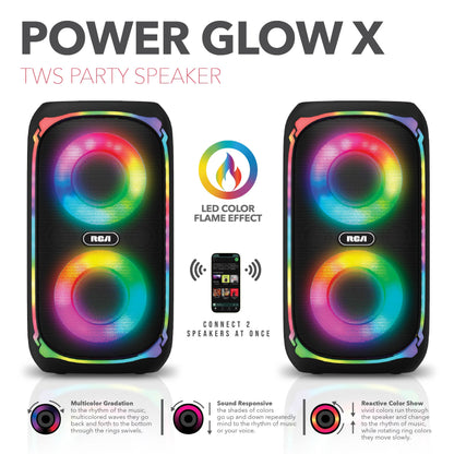 RCA BEAT-88 Portable Bluetooth Speaker Wireless Karaoke Speaker with Mic & RGB Light