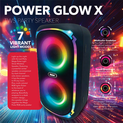 RCA BEAT-204 Portable Bluetooth Speaker Wireless Karaoke Speaker with LED Light