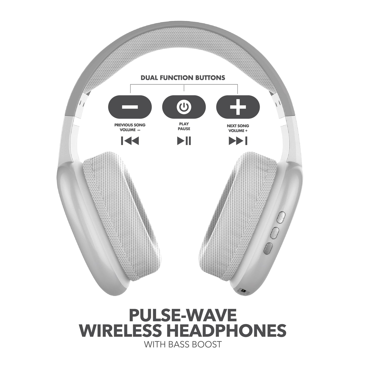 RCA Wave-56 Wireless Over-Ear Bluetooth Headphones, 40H Playtime, Hi-Res Audio