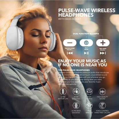 RCA Wave-56 Wireless Over-Ear Bluetooth Headphones, 40H Playtime, Hi-Res Audio