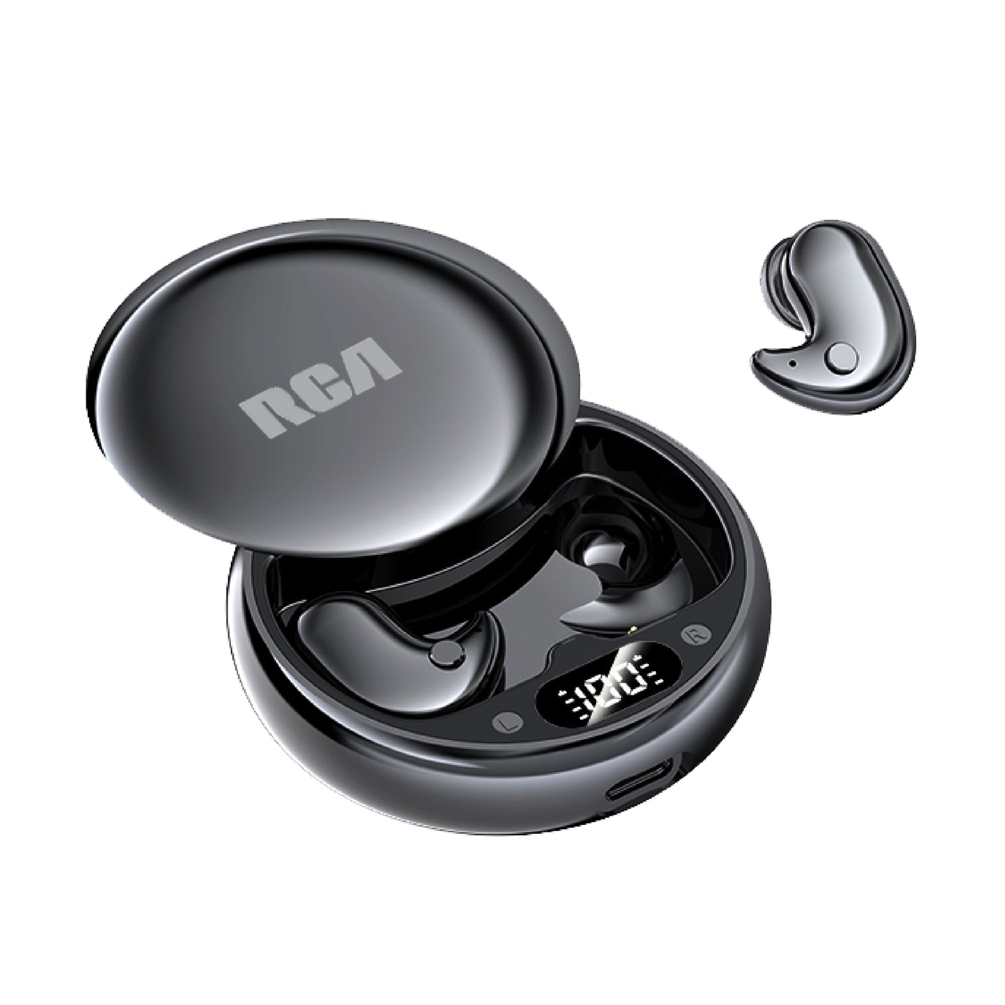 RCA Wave-80 True Wireless Earbuds, 20H Playtime, Hi-Res Audio, Big Bass