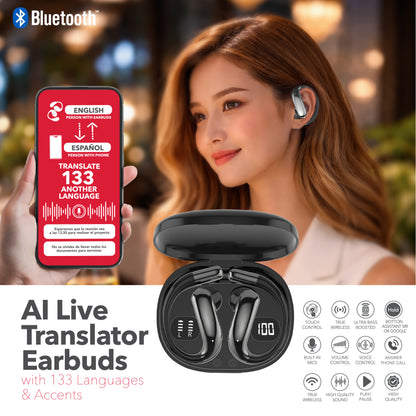 RCA TUNE-85 True Wireless Earbuds with AI Translation in 133 Languages