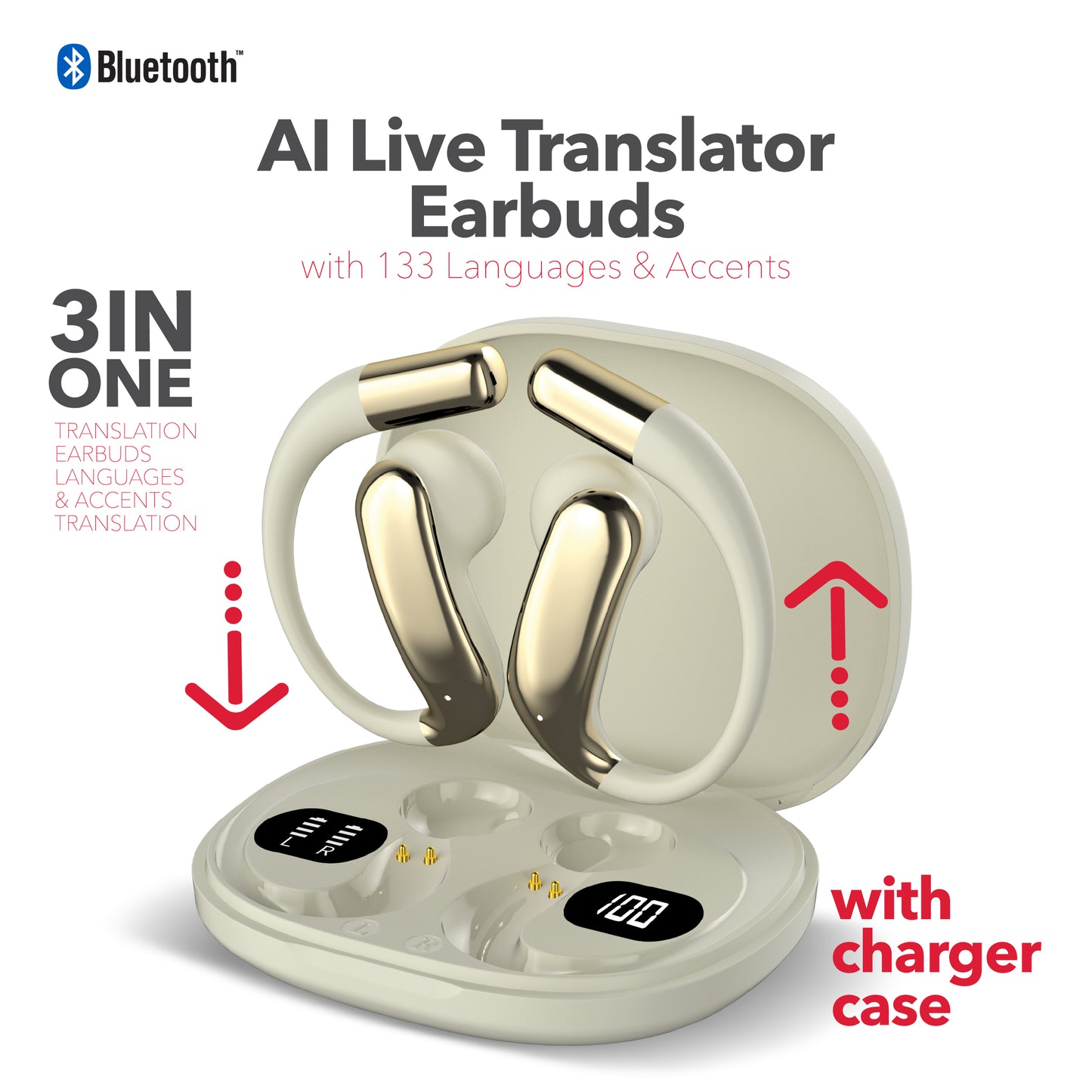 RCA TUNE-85 True Wireless Earbuds with AI Translation in 133 Languages