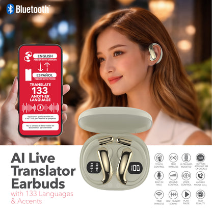 RCA TUNE-85 True Wireless Earbuds with AI Translation in 133 Languages