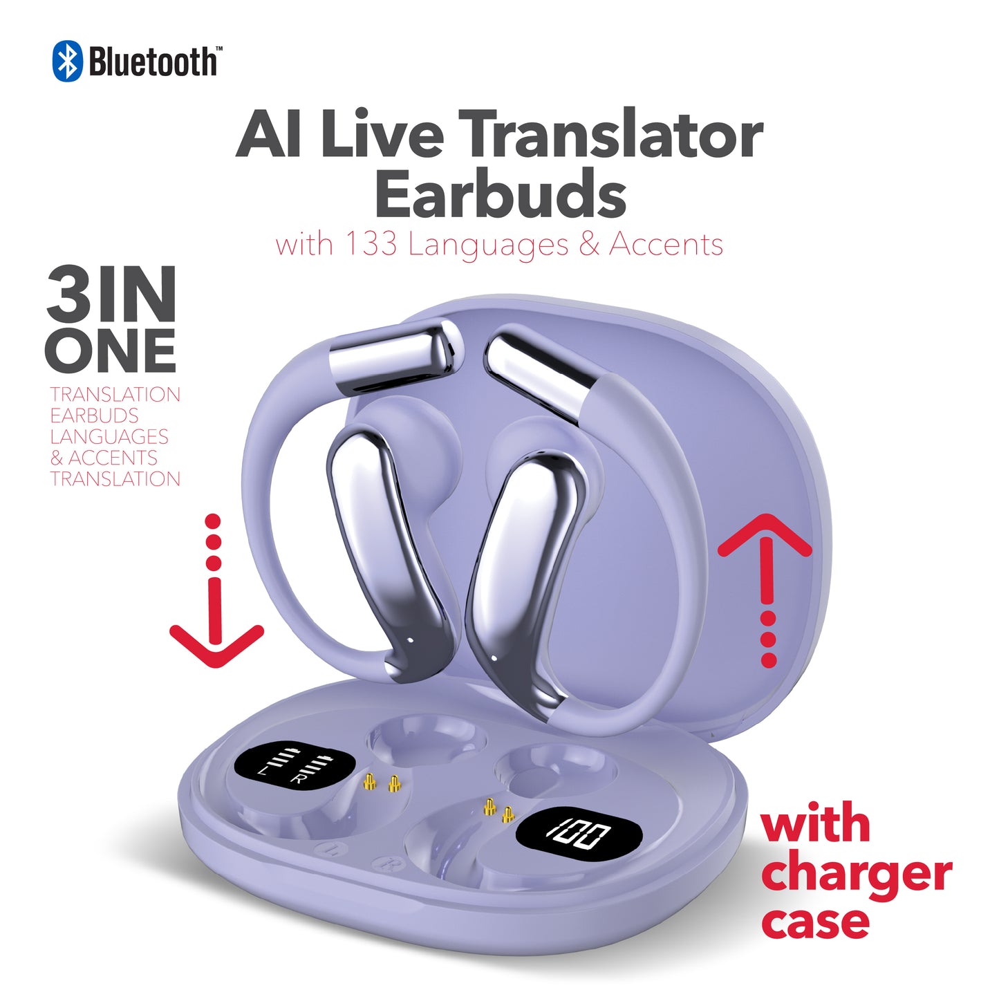 RCA TUNE-85 True Wireless Earbuds with AI Translation in 133 Languages
