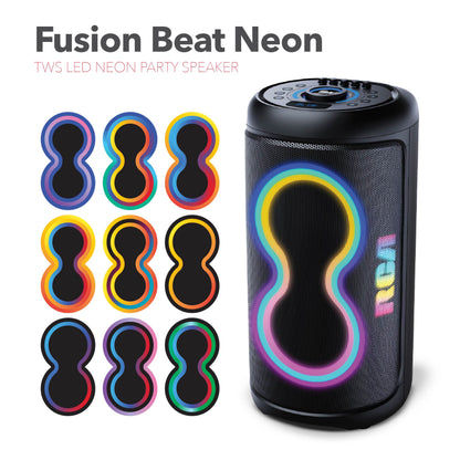 RCA BEAT-66 Portable Bluetooth Speaker Wireless Karaoke Speaker with Mic & RGB Light