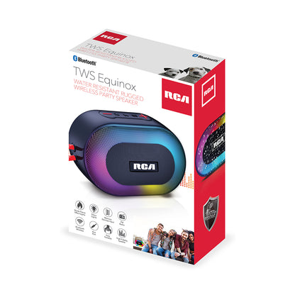 RCA IP5 Disco-101 Water-Resistant Bluetooth Speaker with 5W Output, LED Mode