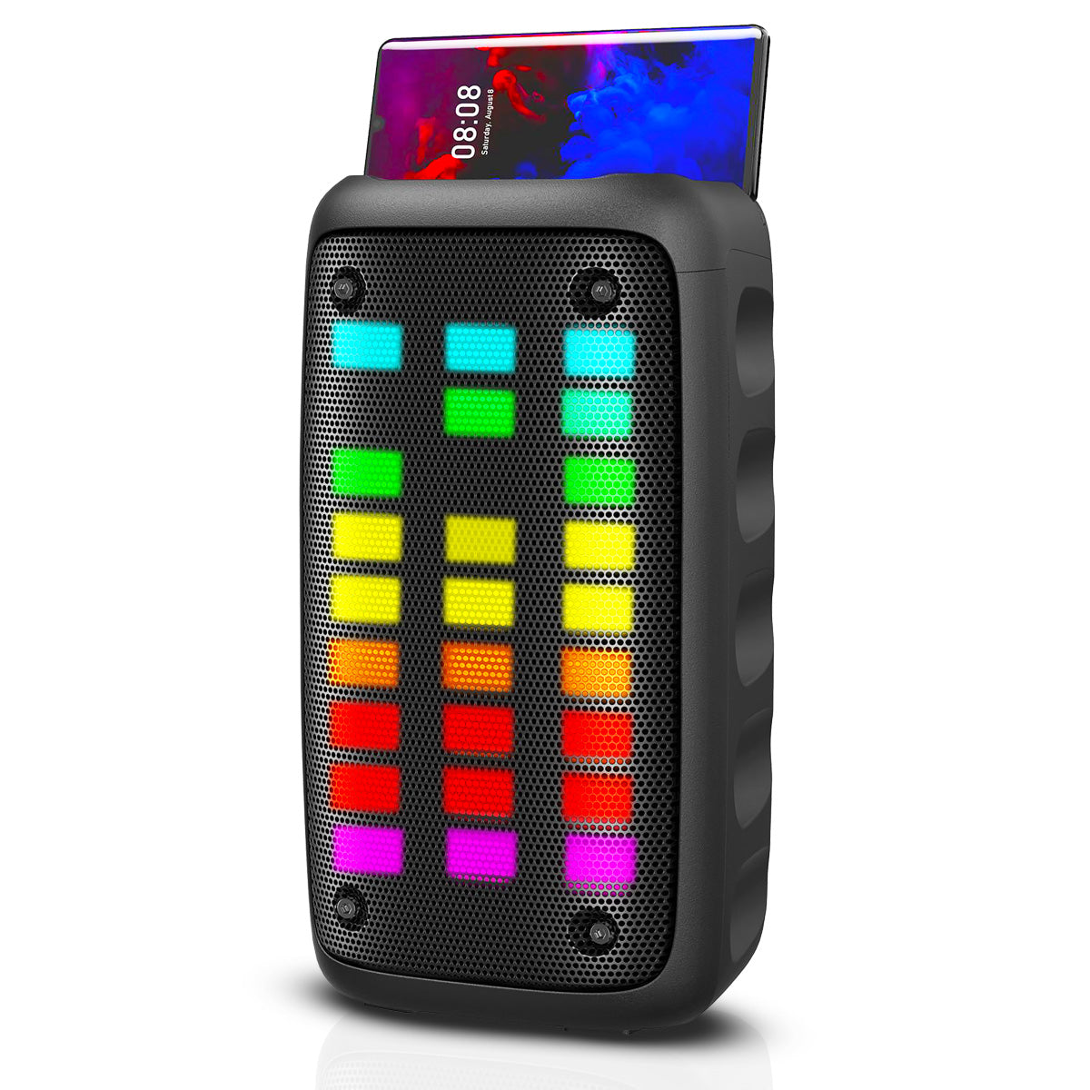 RCA Disco 203 RGB Wireless Party Speaker with LED Show Lights Effect, Bluetooth and Dual 3" Woofers