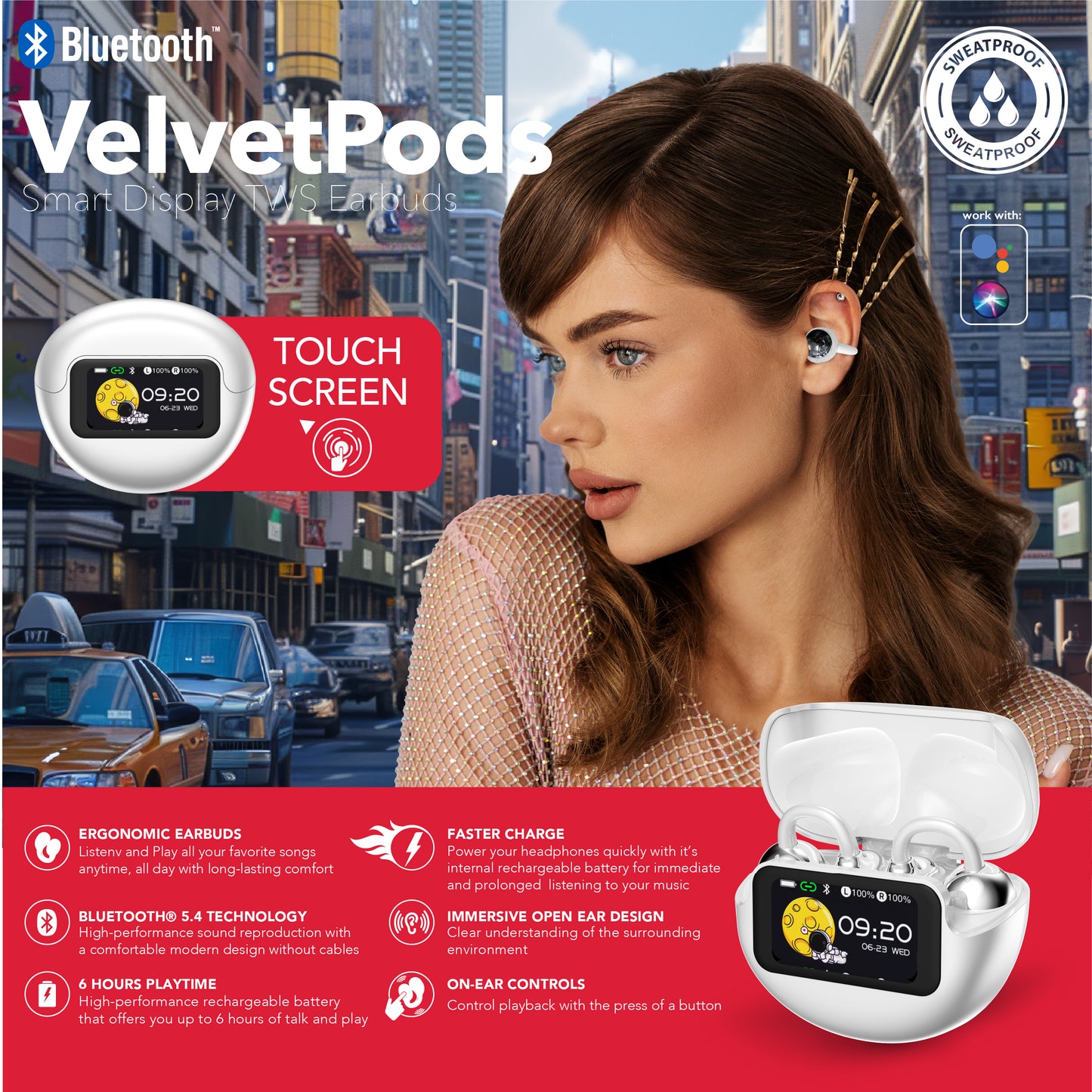 RCA TUNE-45 True Wireless Earbuds with Touch Controls & Voice Assistant