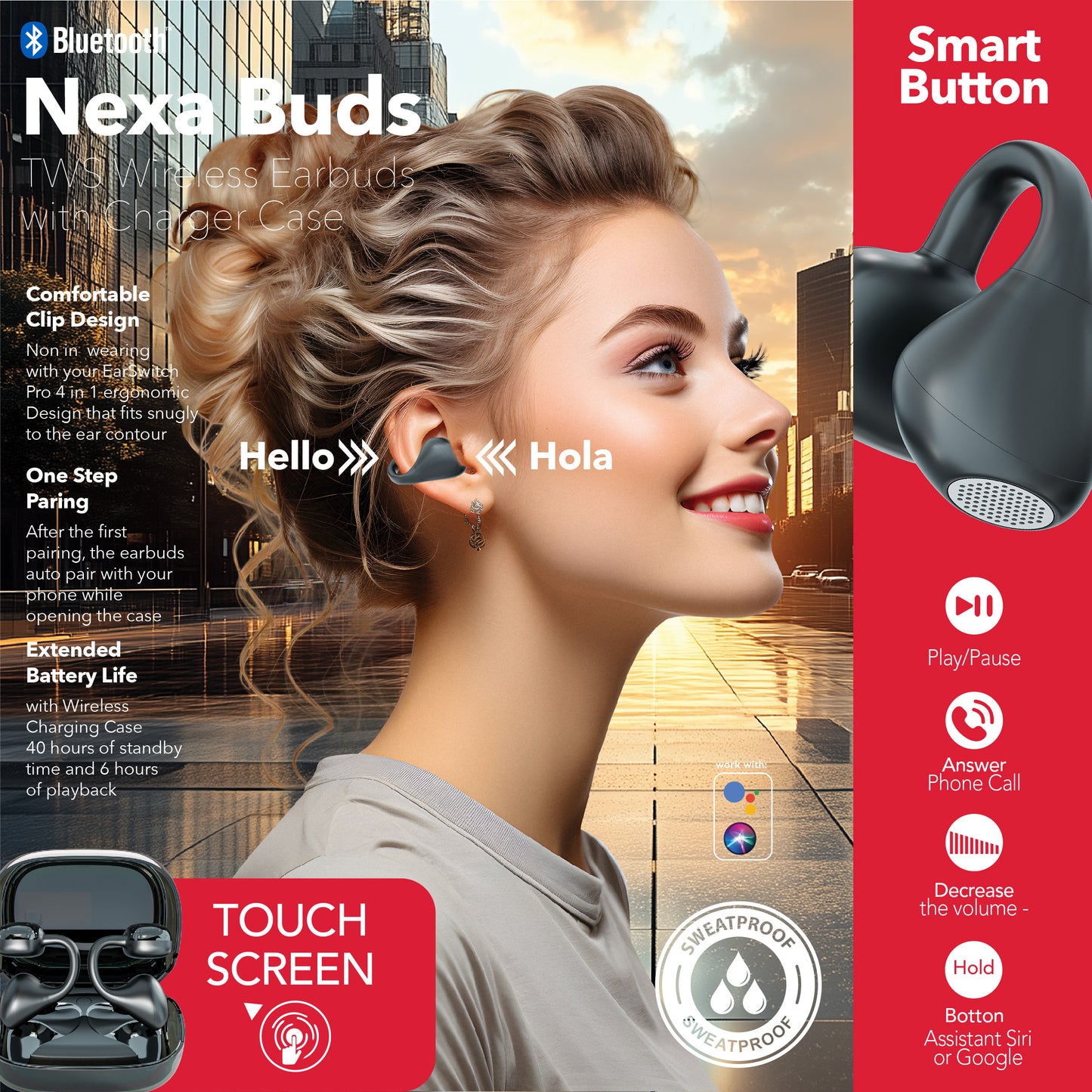 RCA TUNE-48 True Wireless Earbuds with Touch Controls & Voice Assistant