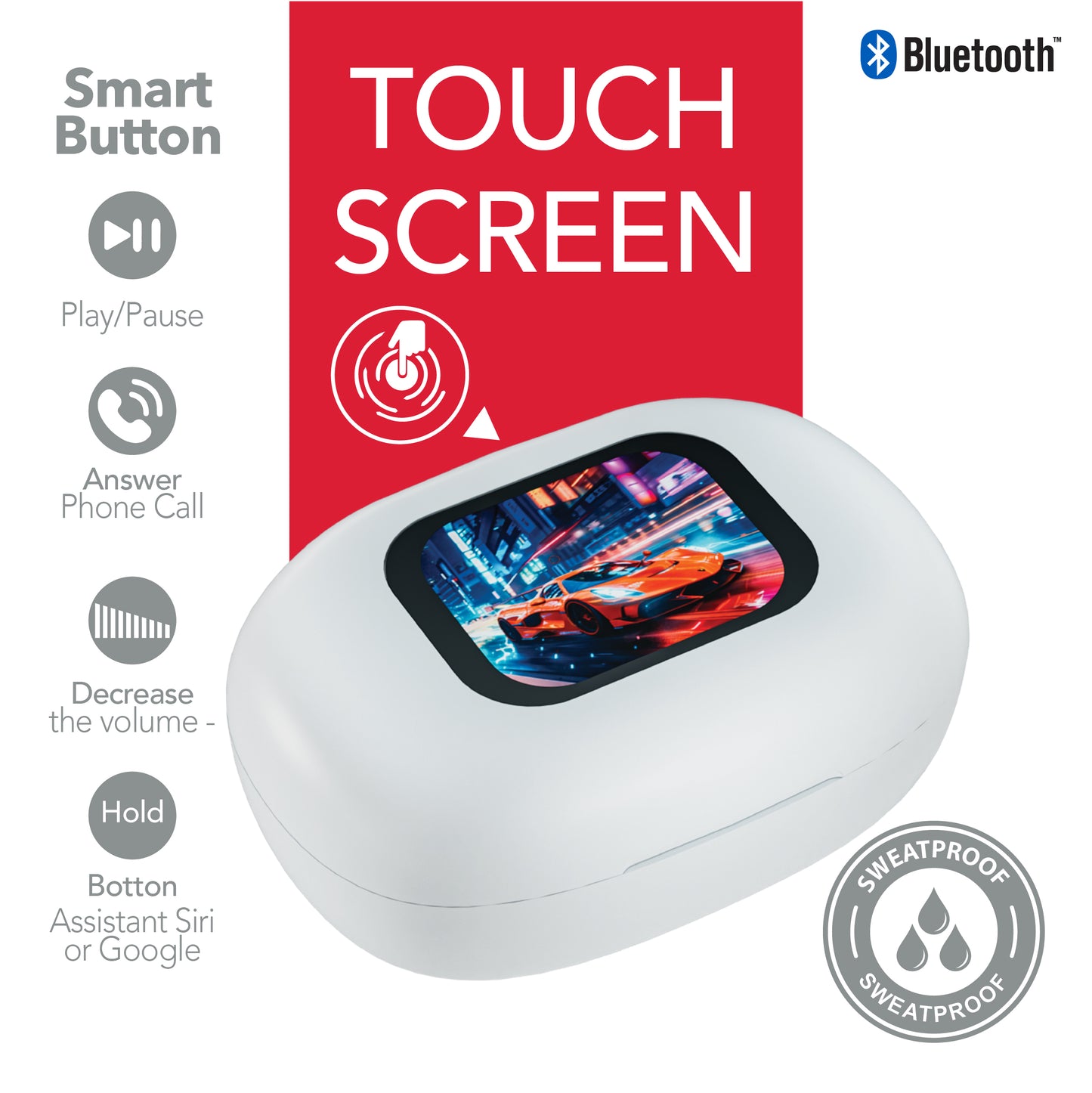 RCA TUNE-50 True Wireless Earbuds with Touch Controls & Voice Assistant