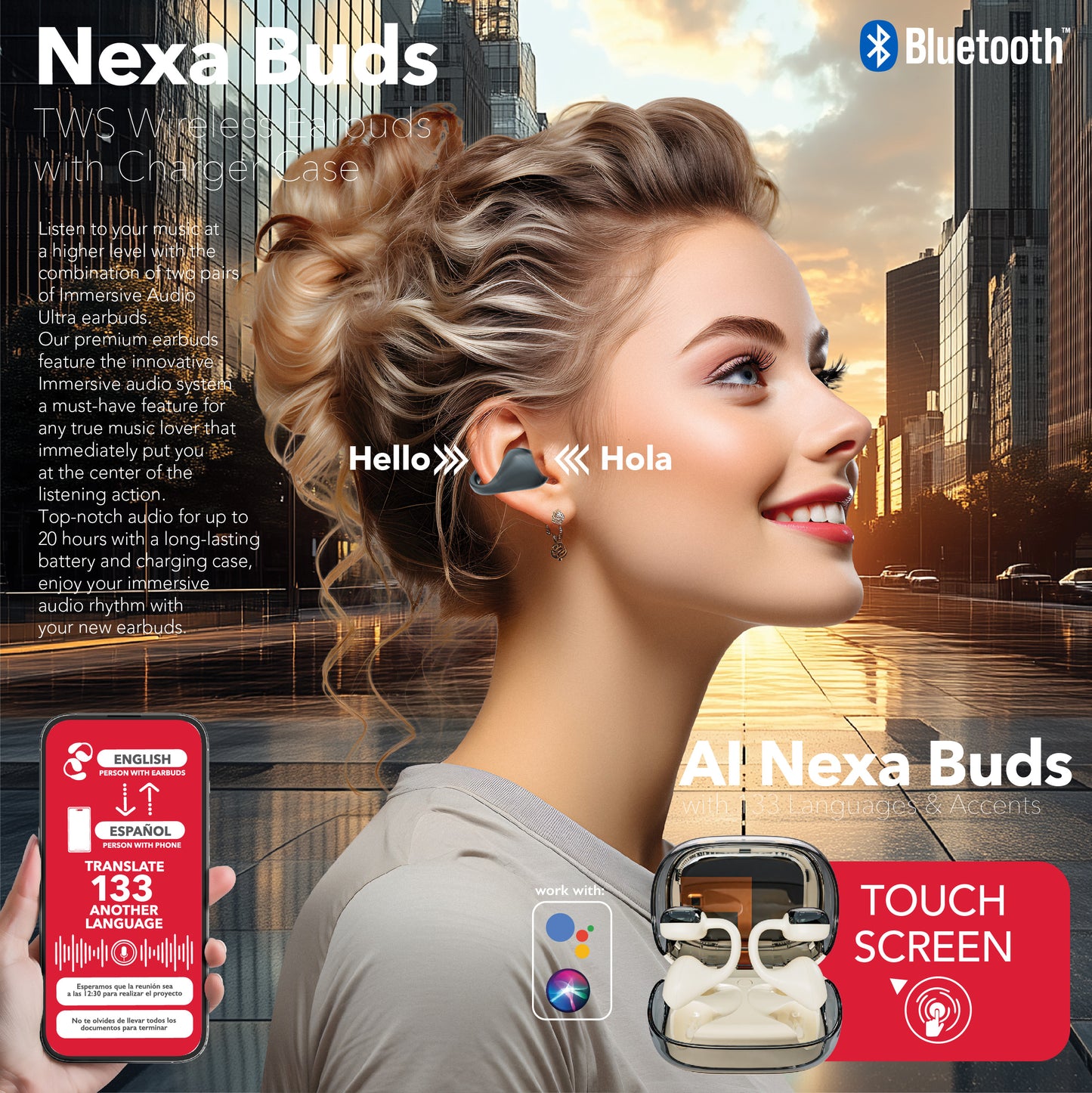 RCA TUNE-48 True Wireless Earbuds with Touch Controls & Voice Assistant