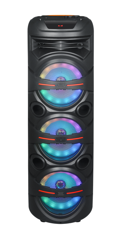 TOPTECH MAX-8 3 * 10''Woofer with Extra Bass Rechargeable Party Portable Bluetooth Speaker with Multi-Disco Lights on Grill,10 Meters (33ft) Bluetooth Distance,of Blazing Powerful Sound,for Home/Outdoor,Gift