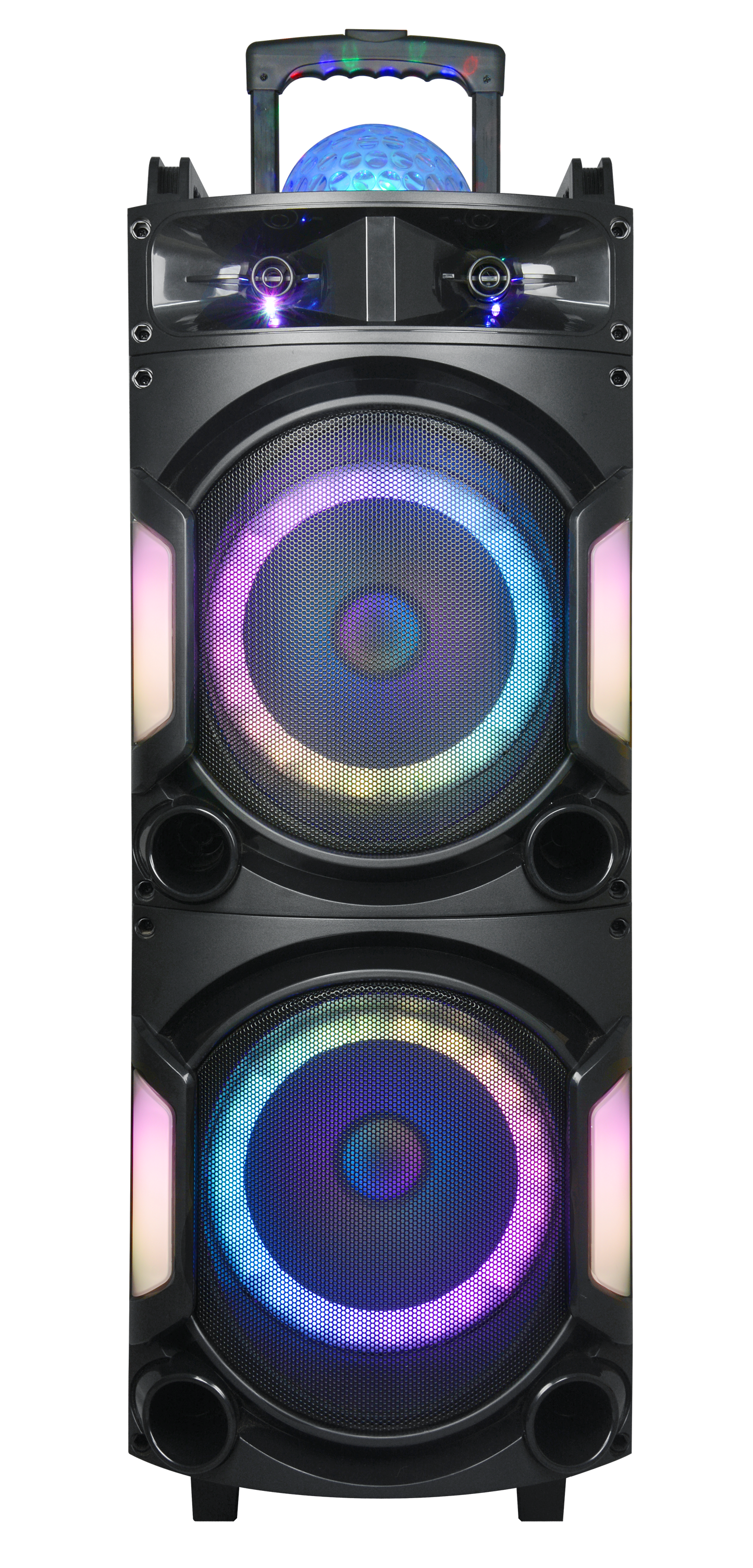 TOPTECH EDGE-210, Dual 10" Bluetooth Speaker with Disco Lights & Extra Bass