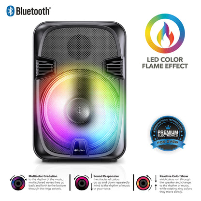 TOPTECH AL-1202 12-Inch Portable Bluetooth Party Speaker with Wired Mic & Karaoke