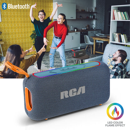 RCA BEAT-44 10W Portable Bluetooth Speaker with Dual Woofers & RGB Lights