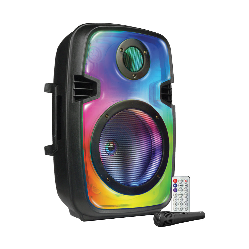 RCA FLEX-88 8" Bluetooth Party Speaker with Mic and Remote, 12H Playback Time, Bluetooth Version 5.1