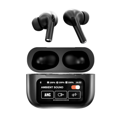 RCA WAVE-48 ANC True Wireless Earbuds with Screen – 6H Playtime, Noise Cancelling