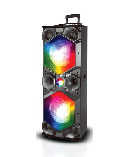 TOPTECH AL-102, 2x15'' Woofer Party Speaker with Disco Lights, Bluetooth, Remote & Mic