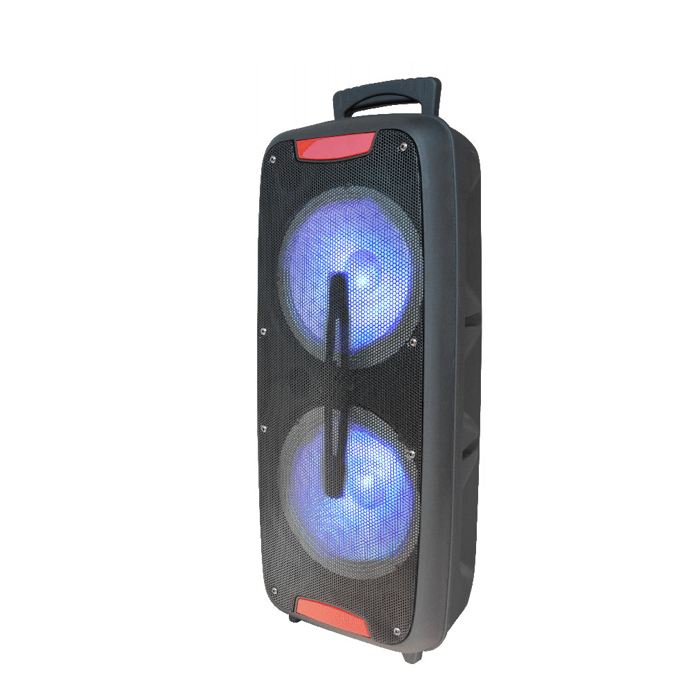 Fully Ampliﬁed Multimedia Rechargeable Speaker 2500 Watts Peak Power 2x8  Inch Woofer