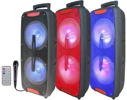 TOPTECH AL-210 Portable 2x8" Party Speaker with Dynamic Lights, 2500W, Bluetooth