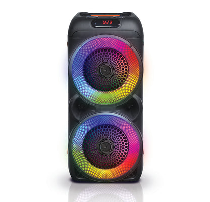 TOPTECH AL-801, 2x8'' Wireless Bluetooth Speaker with 360 HiFi Sound, LED Lights, 8000 Watts