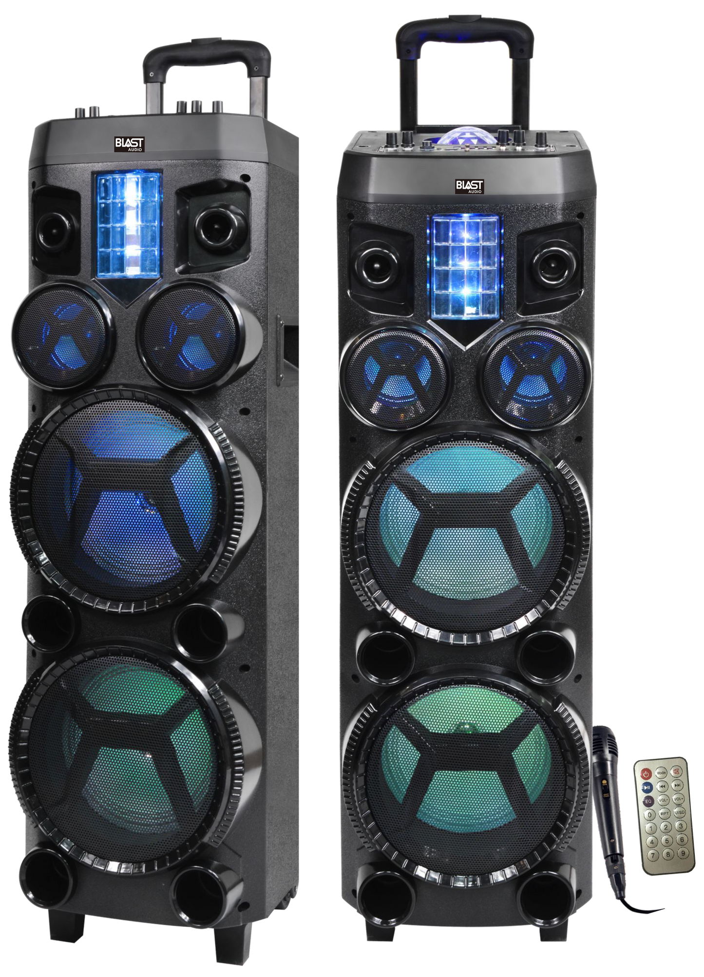 Fully Amplified Portable 5000 Watts Peak Power 2x8” Speaker