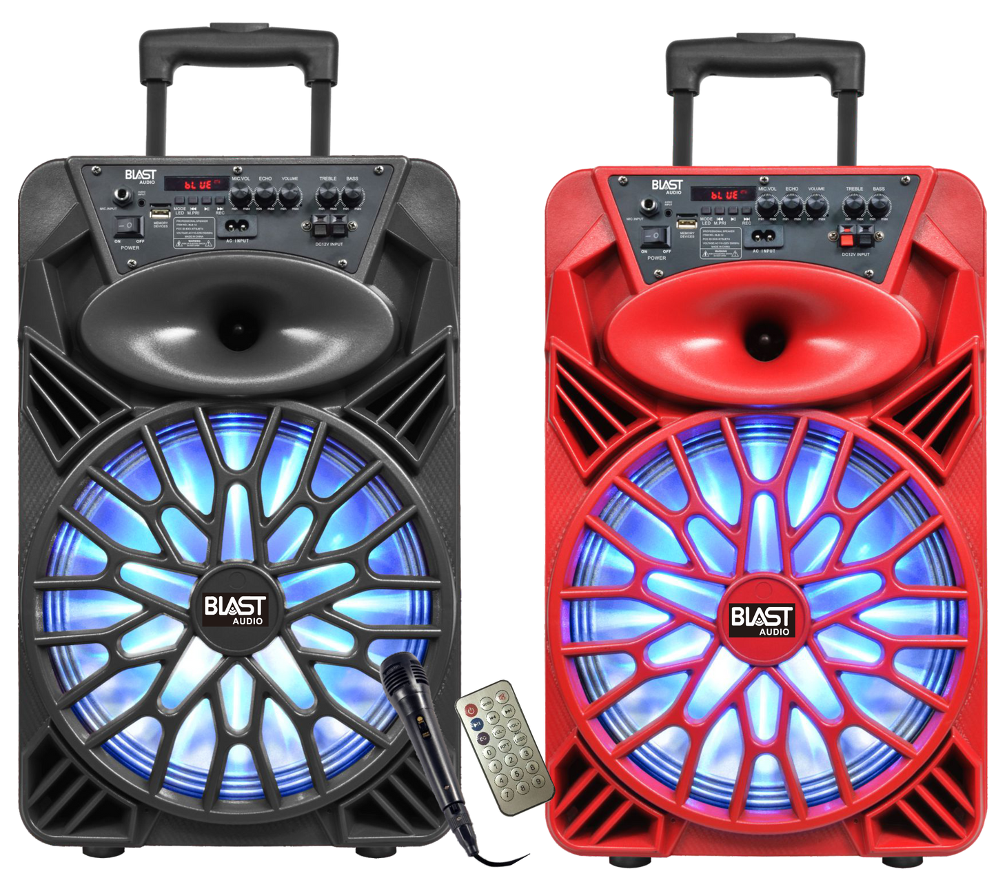 Fully Amplified Portable 4000 Watts Peak Power 12” Speaker