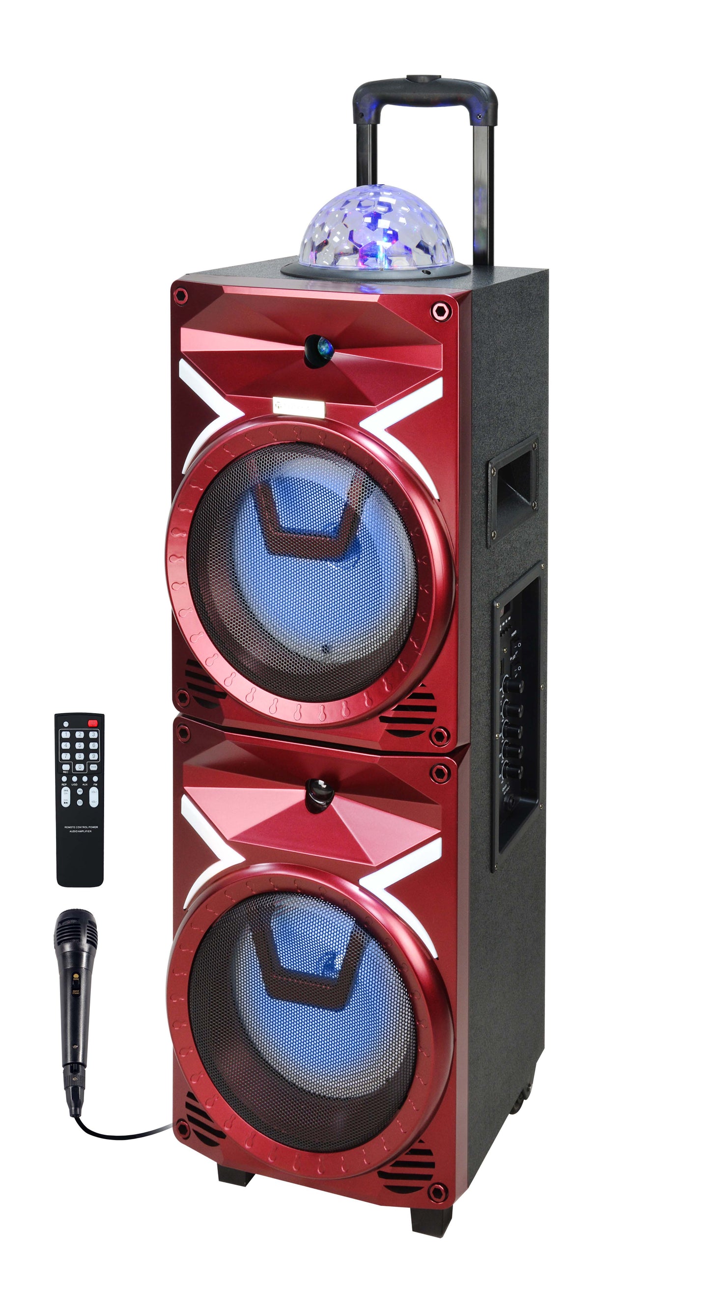 Fully Amplified Portable 4500 Watts Peak Power 2x8” Speaker with led light