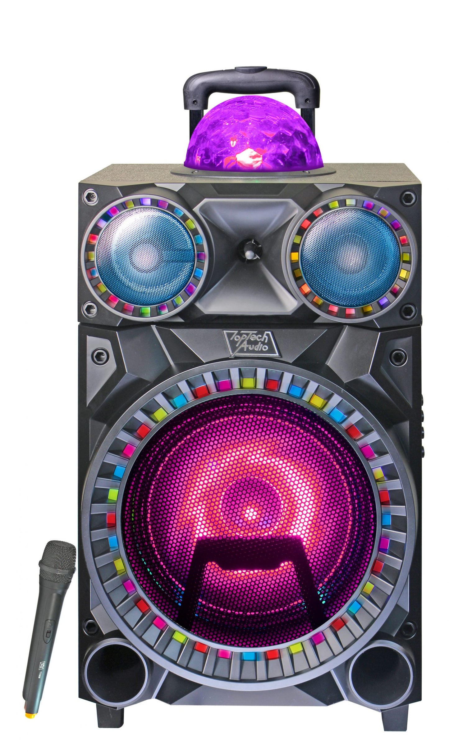 Fully Amplified Portable 3500 Watts Peak Power 10” Speaker with DISCO BALL