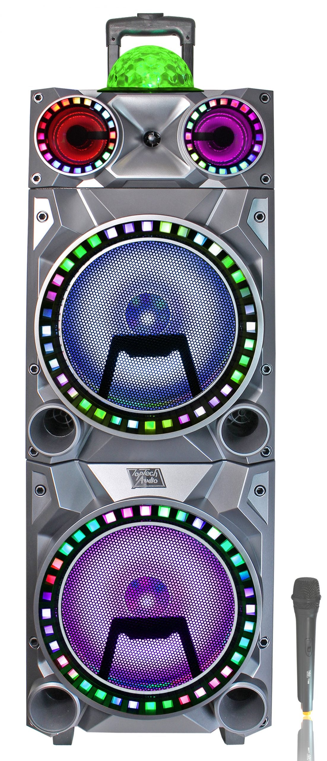 Fully Amplified Portable 4000 Watts Peak Power 10” Speaker with DISCO BALL